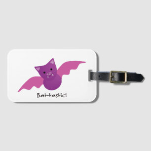 Cute Battastic Pink Bat Luggage Tag