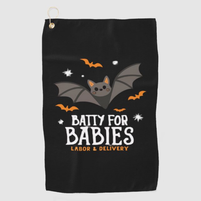 Cute Batty For Babies Labour And Delivery Nurse Ha Golf Towel (Front)