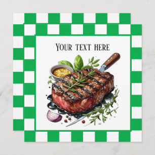 Cute BBQ Steak party  Invitation