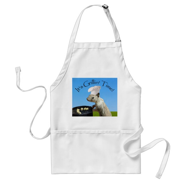 Cute BBQing Squirrel Standard Apron (Front)