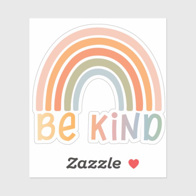 Cute Be Happy Be Kind Rainbow-Cut Vinyl Stickers (Sheet)