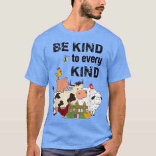 Cute Be Kind To Every Kind Animal Lover Vegetarian T-Shirt