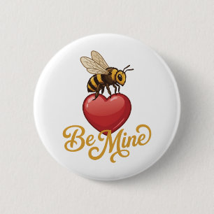 Cute Be Mine Honeycomb 6 Cm Round Badge