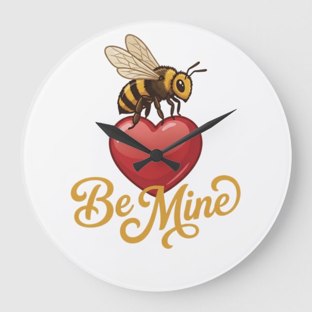 Cute Be Mine Honeycomb  Large Clock (Front)