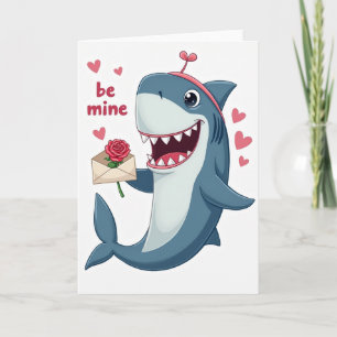 Cute Be Mine Shark Valentine Card