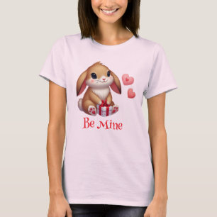 Cute, Be Mine Valentine's Day bunny rabbit  T-Shirt