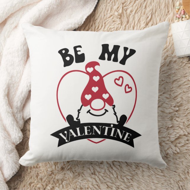 Cute Be My Valentine Gnome Cushion (Blanket)