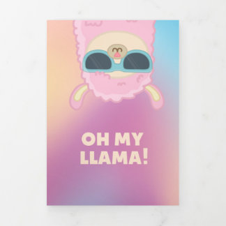 Cute Be Unique Be You Llama Queen Birthday Card