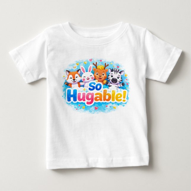 Cute Beach Animals Design Baby T-Shirt (Front)