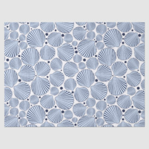 Cute beach blue seashell pattern party tissue tissue paper