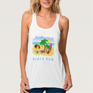 Cute Beach Bum Fun Colourful Womens T-Shirt Singlet