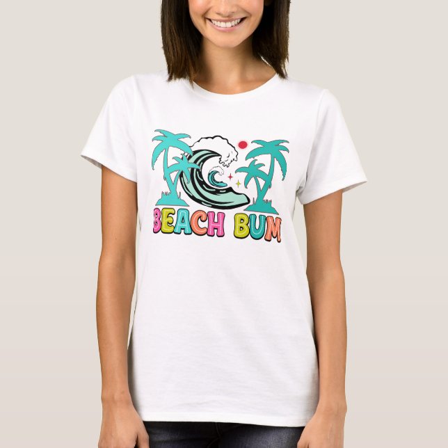 Cute beach bum word art T-Shirt (Front)