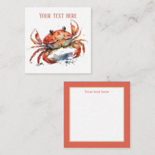 cute beach crab add text  card