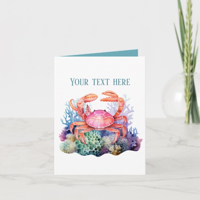 Cute beach crab lovers add message card (Front)