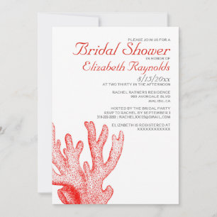 Cute Beach Destination Bridal Shower Invitations