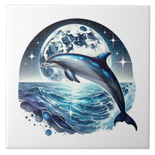 Cute beach dolphin lovers  tile