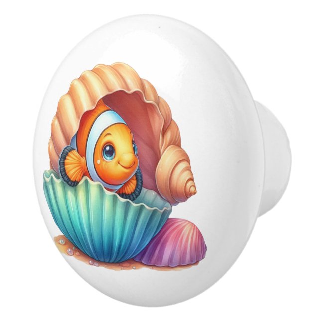 Cute beach fish lovers  ceramic knob (Right)
