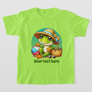Cute beach frog customisable girls T-Shirt