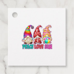 Cute Beach Gnome For Hippie Funny Peace Love Sun Favour Tags