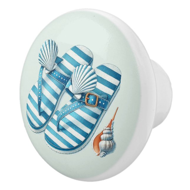 Cute beach house flip flops ceramic knob (Right)