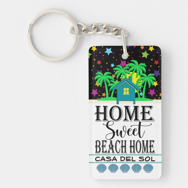 CUTE BEACH HOUSE See Both Sides Keychain (Front)