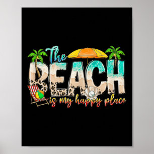 Cute Beach Is My Happy Place Tee For Men Women  Poster