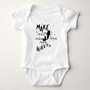 Cute Beach mermaid make waves baby bodysuit