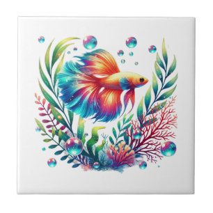 Cute beach ocean fish  tile