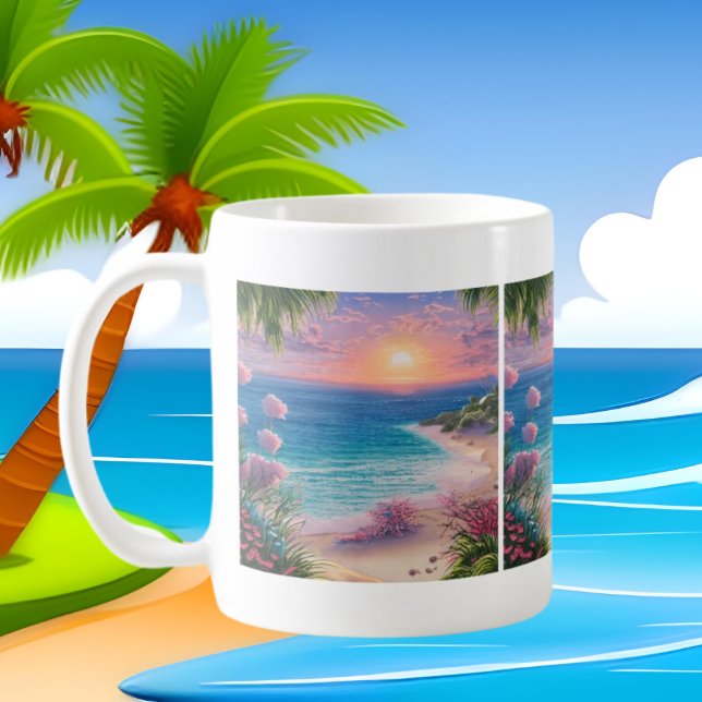 cute beach ocean lovers coffee mug (Creator Uploaded)