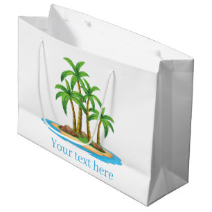 Cute beach palm tree pattern party large gift bag