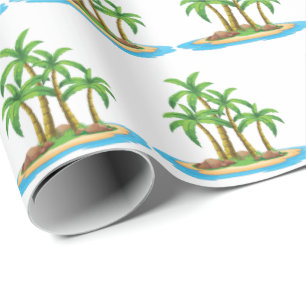 Cute beach palm tree pattern party wrapping paper