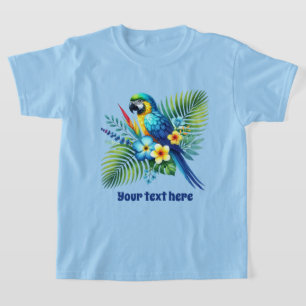 Cute beach parrot unisex kids T-Shirt