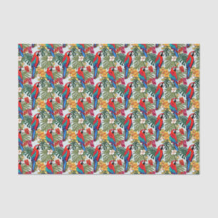 Cute beach parrots tropical pattern tissue paper