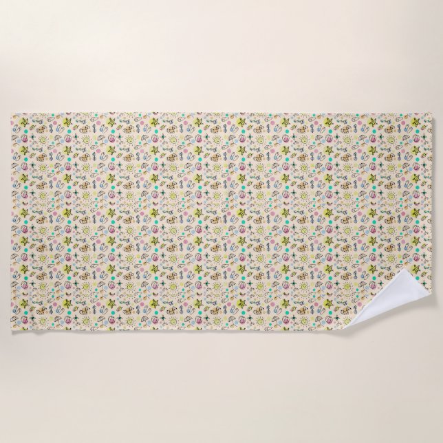 Cute beach pattern towel (Front)