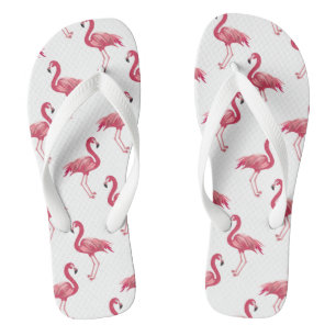 Cute Beach pink flamingo pattern Jandals