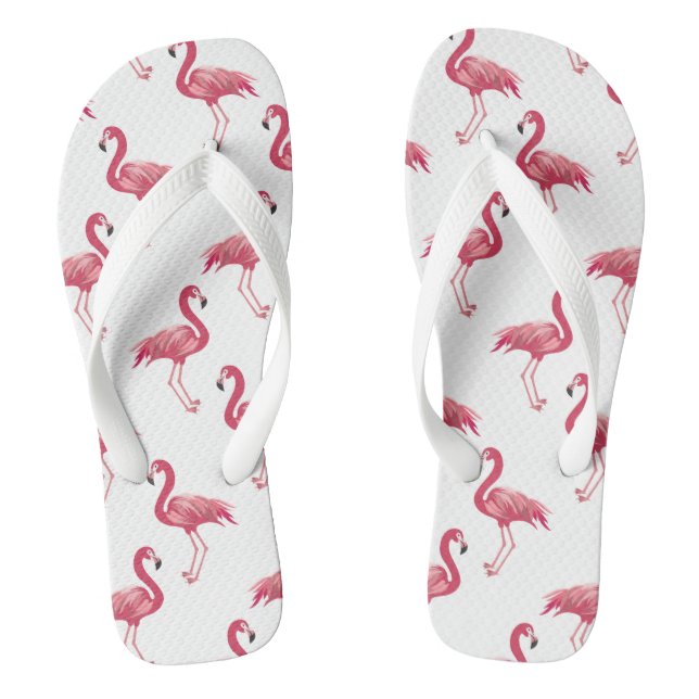 Cute Beach pink flamingo pattern Jandals (Footbed)