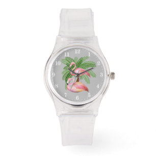 Cute beach pink flamingo Watch
