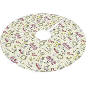 Cute Beach Scene Pattern Brushed Polyester Tree Skirt