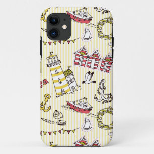 Cute Beach Scene Pattern Case-Mate iPhone Case