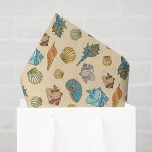 cute beach seashell pattern  tissue paper