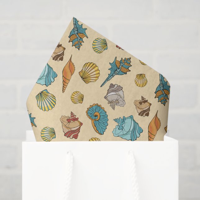 cute beach seashell pattern  tissue paper (Gift Bag)