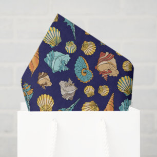 cute beach seashell tiled pattern  tissue paper