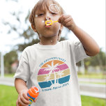 Cute Beach Trip Tropical Palm Tree Sunset Custom Toddler T-Shirt<br><div class="desc">This cute tropical palm tree sunset toddler t-shirt is perfect for a spring break trip or a fun cruise ship getaway vacation with the family. Personalise the full set of customised t-shirts for your group outing to the beach or an island family reunion.</div>
