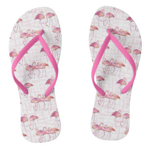 cute beach tropical flamingo pattern Flip Flops