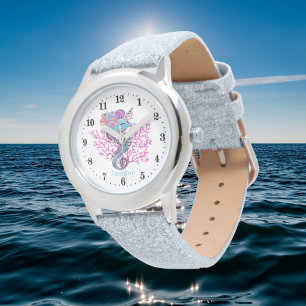 cute beach unicorn seahorse add name watch