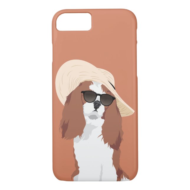 Cute Beach Vacation Cavalier King Charles Spaniel Case-Mate iPhone Case (Back)