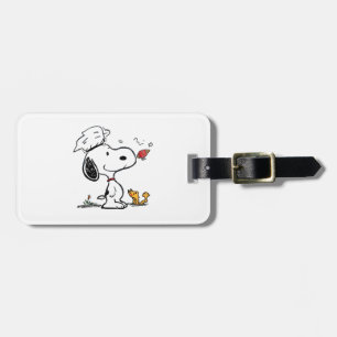 Cute Beagle Astronaut Cartoon Illustration Luggage Tag