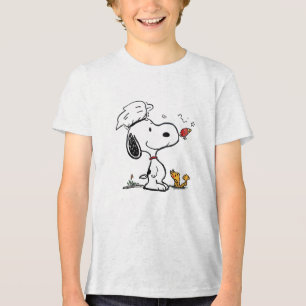 Cute Beagle Astronaut Cartoon Illustration Tri-Blend Shirt