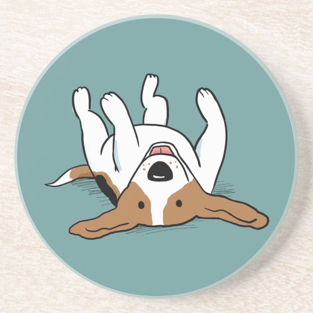 Cute Beagle Cartoon Dog Coaster (Front)