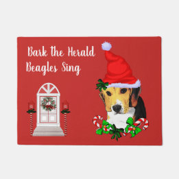 Cute Beagle Christmas  Doormat